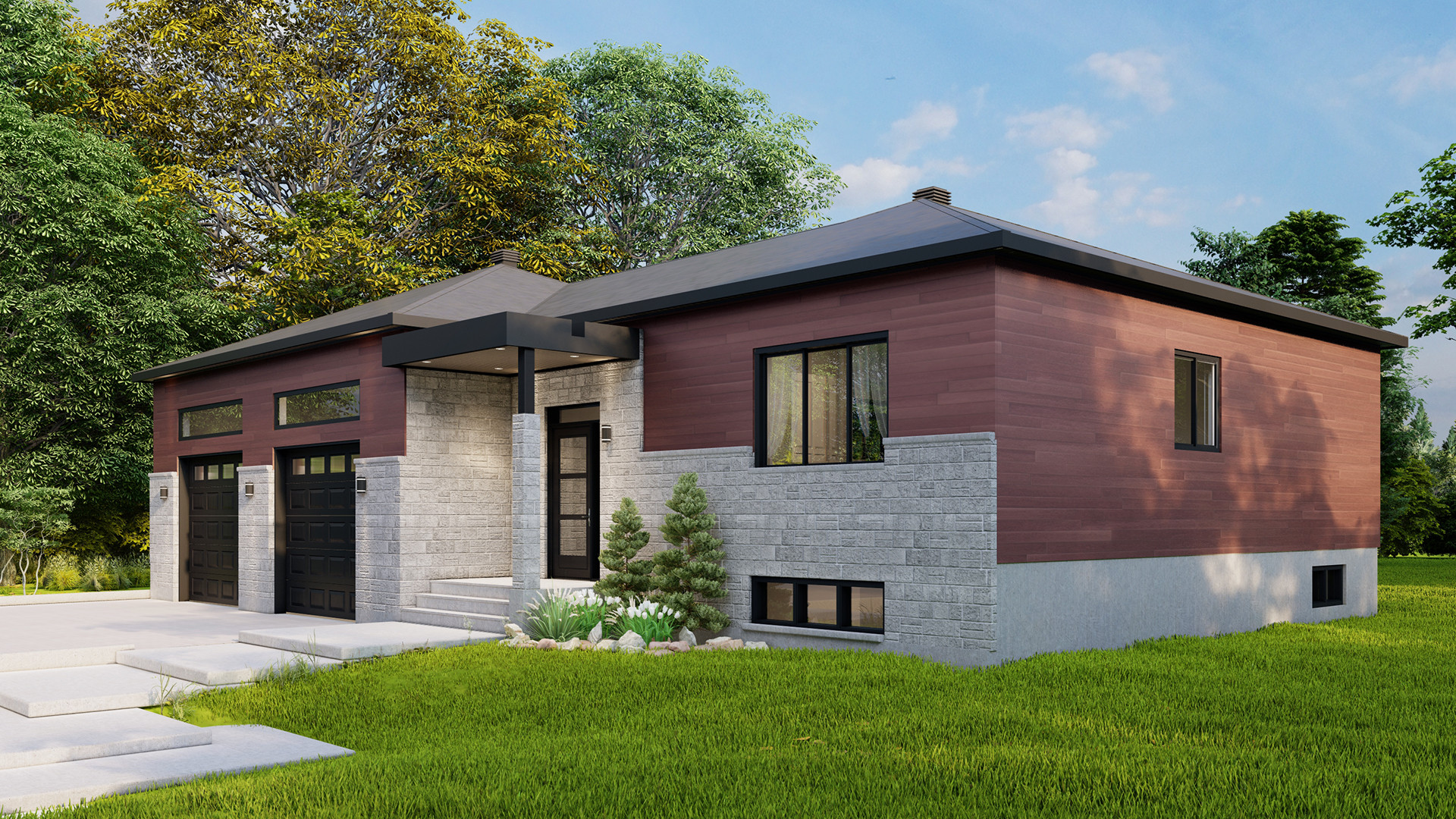 Plan maison avec garage double | Plan Maison Québec